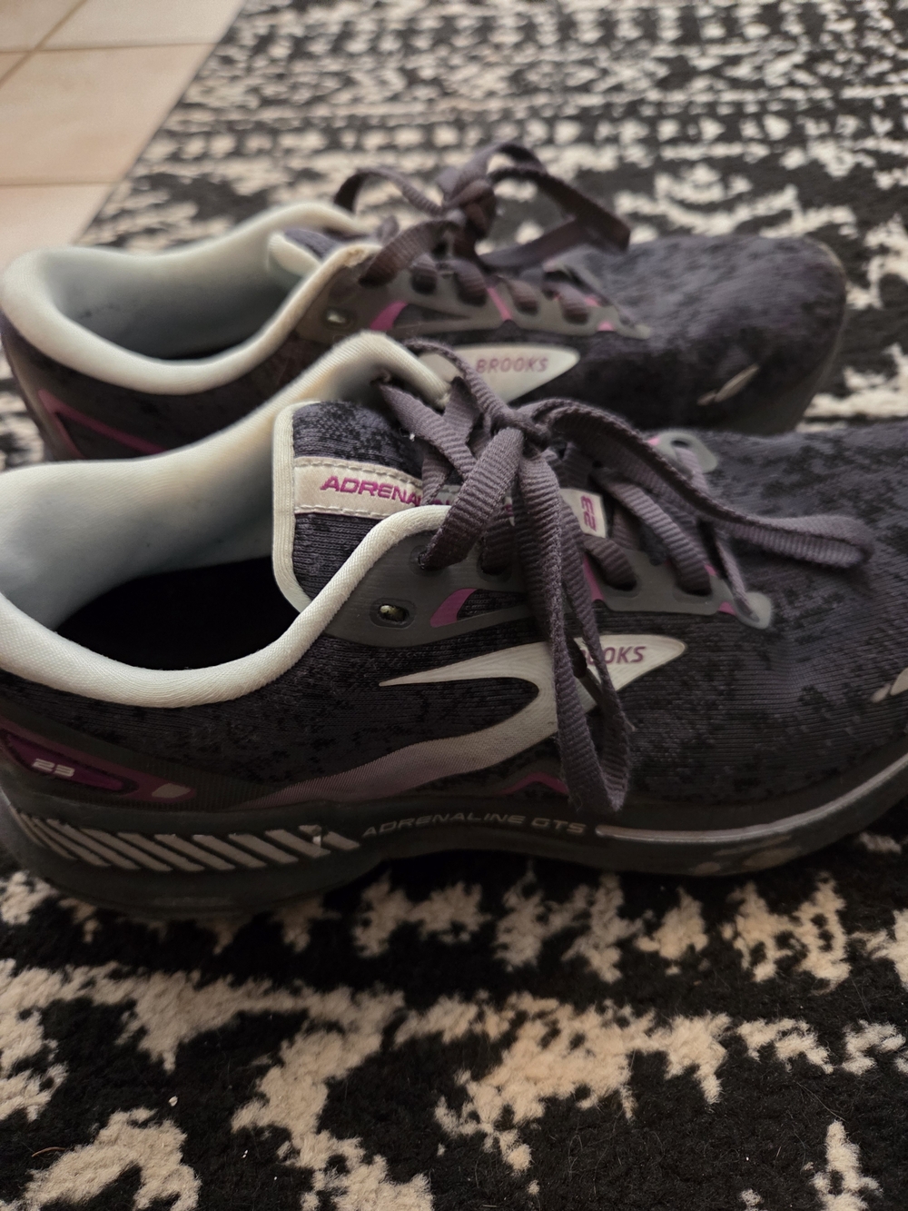 Brooks Adrenaline Women's Running Shoes - Dark Gray with Purple Accents